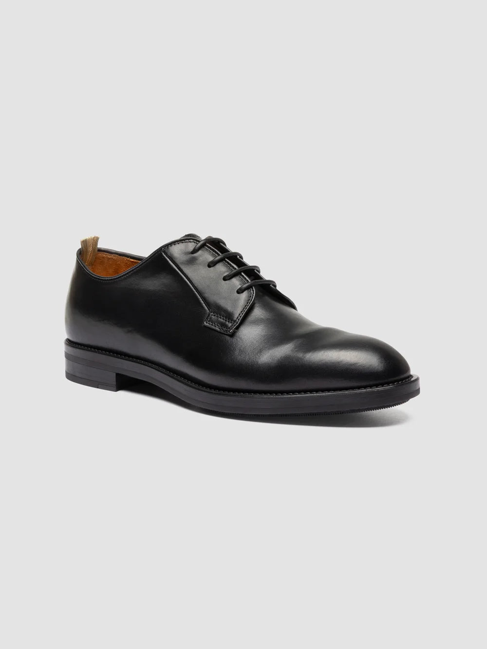 SILENT 001 - Black Leather Derby Shoes - image 3,side view