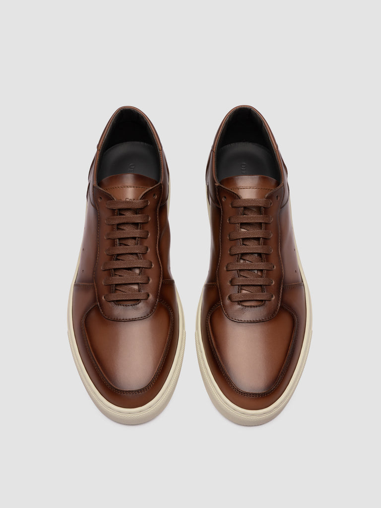 SISSO 001 - Brown Leather Low-Top Sneakers