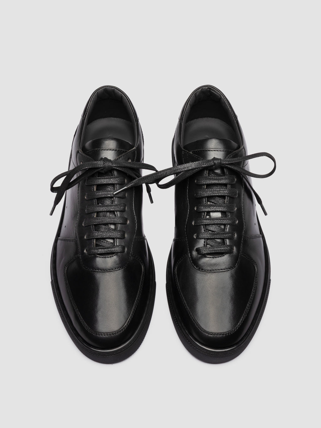 SISSO 001 - Black Leather Low-Top Sneakers - image 2,side view