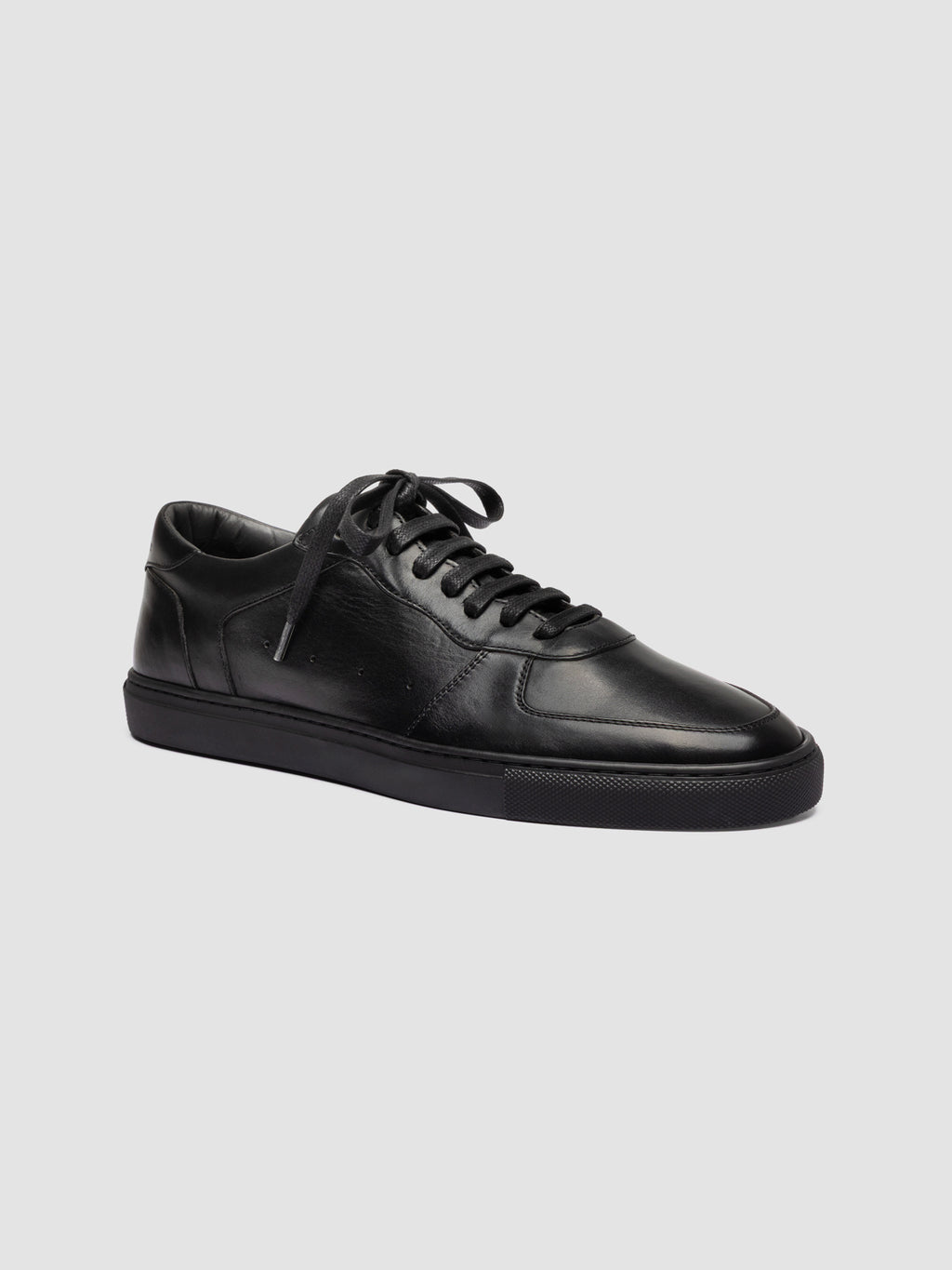 SISSO 001 - Black Leather Low-Top Sneakers - image 3,side view