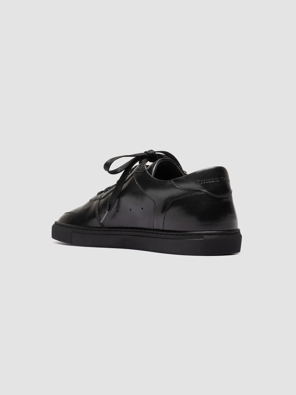 SISSO 001 - Black Leather Low-Top Sneakers - image 4,side view