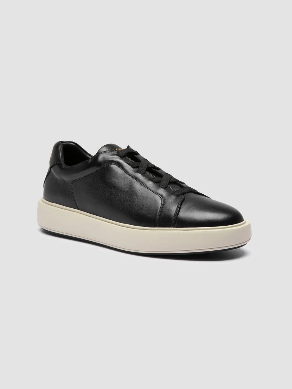SLOUCH 001 - Black Leather Low Top Sneakers - image 3,side view