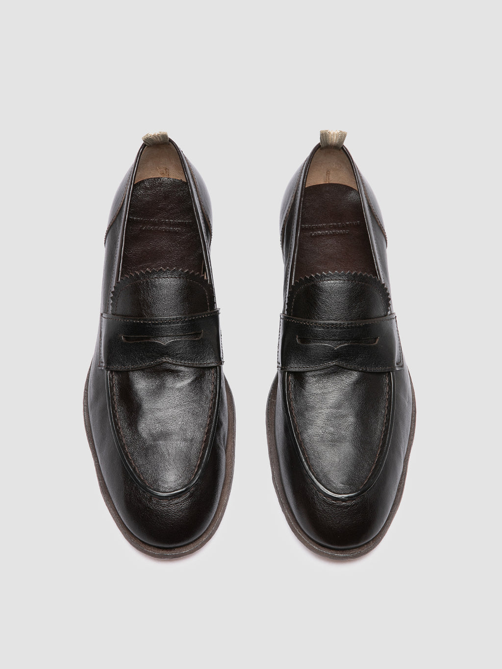 SOLITUDE 001 - Brown Leather Penny Loafers - image 2,side view