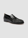 SOLITUDE 015 - Black Leather Penny Loafers - thumb image 3,side view