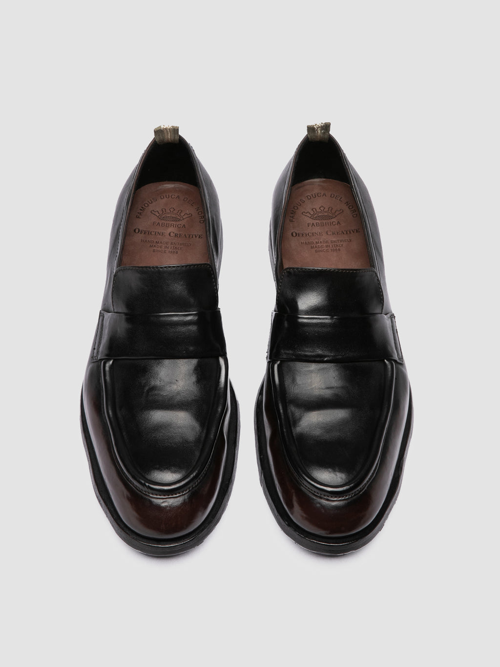 SOUND 010_W - Brown Leather Penny Loafers - image 2,side view