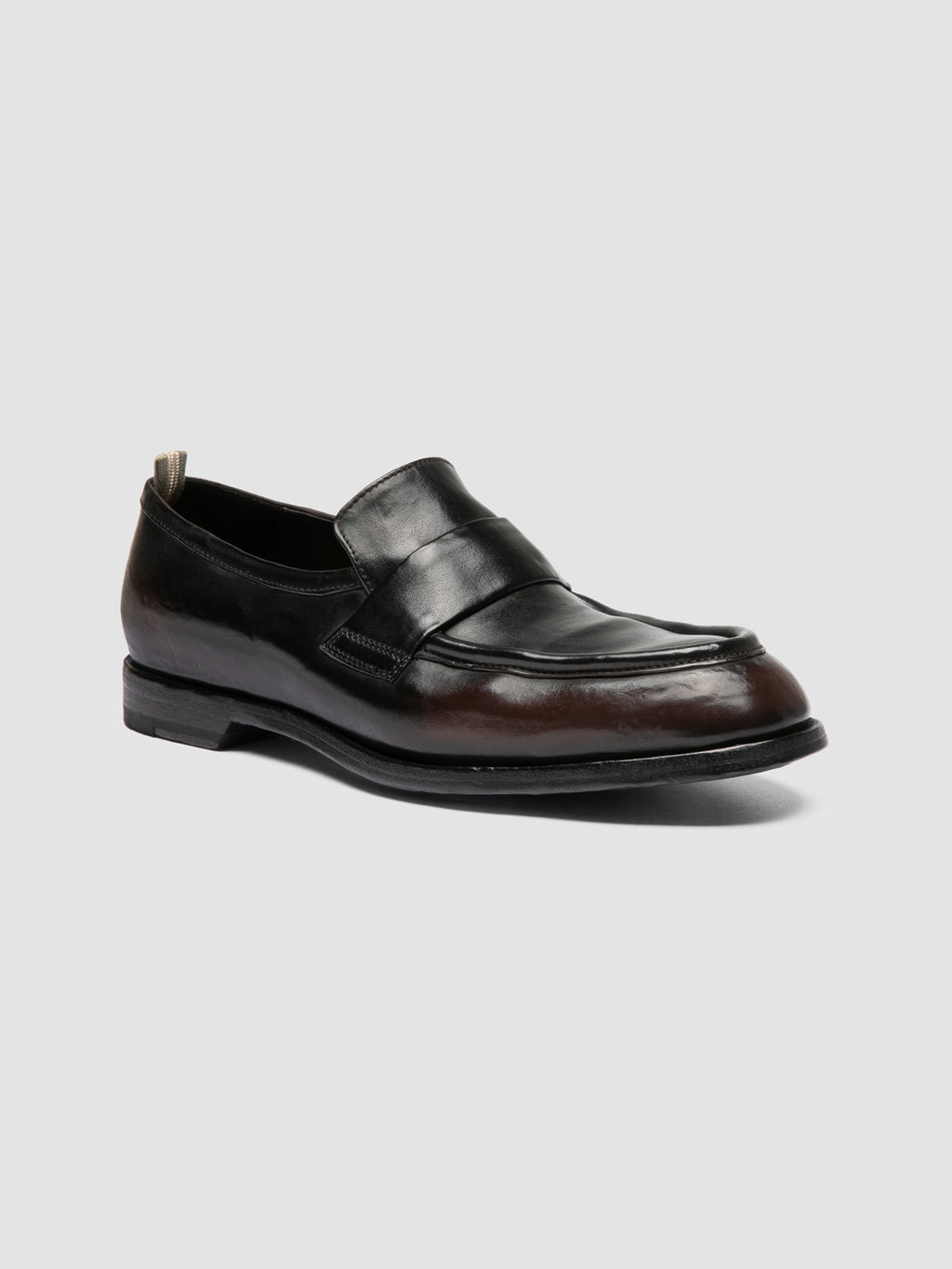SOUND 010_W - Brown Leather Penny Loafers - image 3,side view