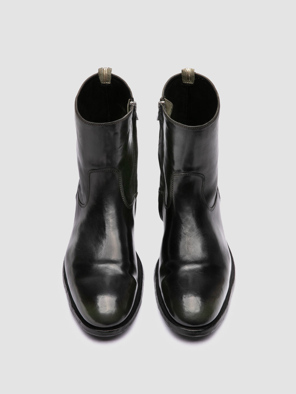 SOUND 015_W - Black Leather Zipped Boots - image 2,side view