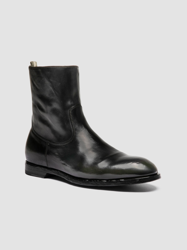 SOUND 015_W - Black Leather Zipped Boots