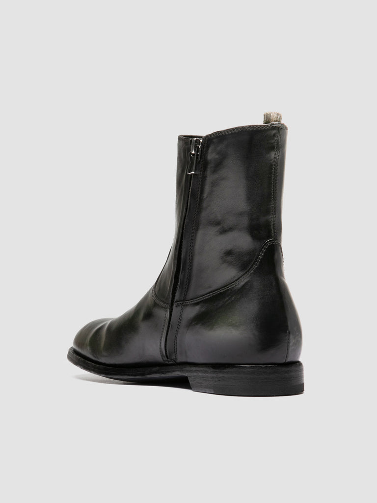 SOUND 015_W - Black Leather Zipped Boots