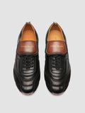 STRIKER 001 - Black Leather and Suede Low-Top Sneakers - thumb image 2,side view