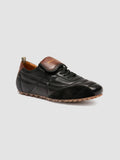 STRIKER 001 - Black Leather and Suede Low-Top Sneakers - thumb image 3,side view