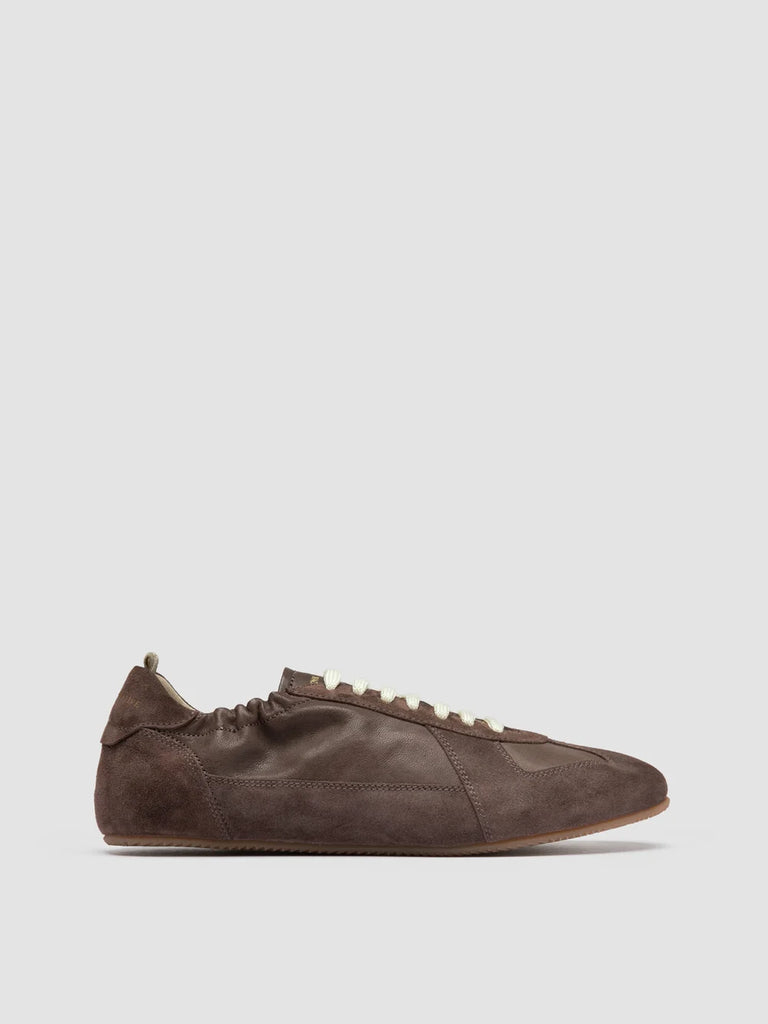SUBSIDE 001 - Brown Leather and Suede Low-Top Sneakers
