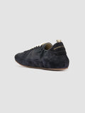 SUBSIDE 001 - Low-Top-Sneaker aus blauem Leder und Wildleder - thumb image 4,side view