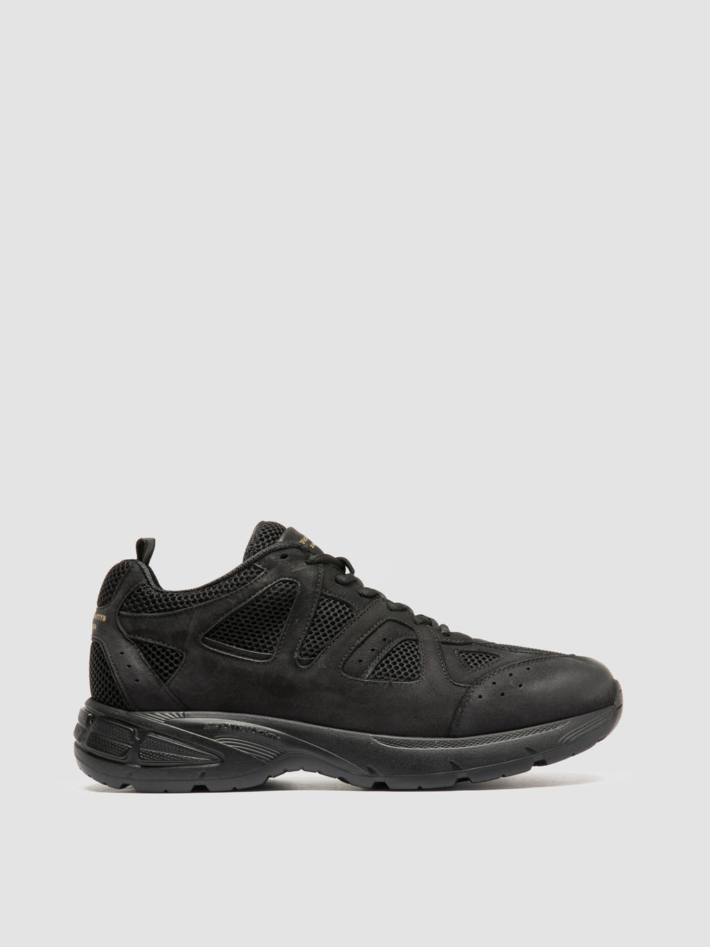 SUPURBIA 001 - Black Leather and Suede Low Top Sneakers - image 1,side view