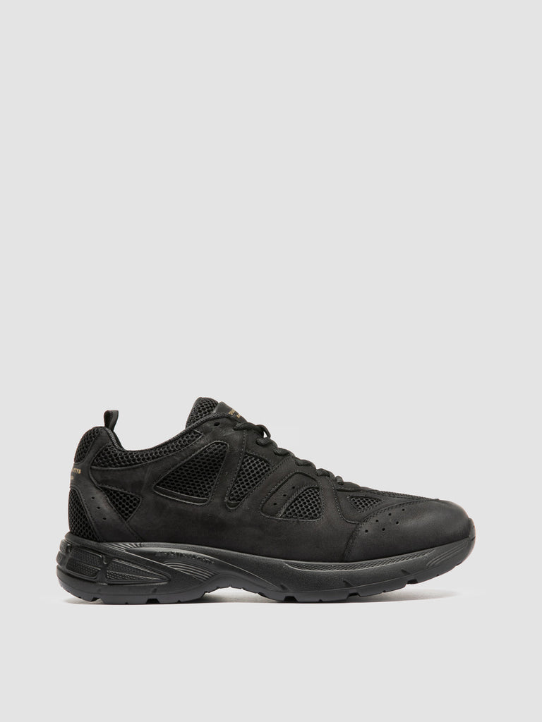SUPURBIA 001 - Black Leather and Suede Low Top Sneakers