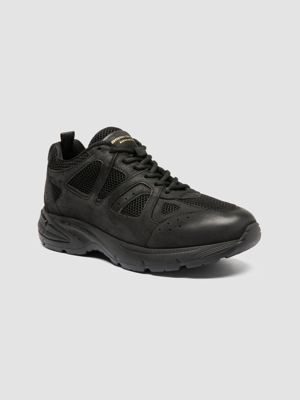 SUPURBIA 001 - Black Leather and Suede Low Top Sneakers - image 3,side view