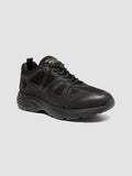 SUPURBIA 001 - Black Leather and Suede Low Top Sneakers - thumb image 3,side view