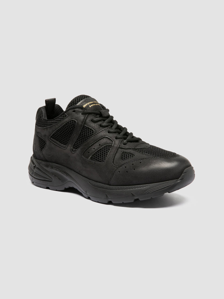 SUPURBIA 001 - Black Leather and Suede Low Top Sneakers