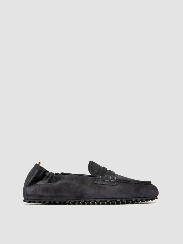 TRAVIS 001 -  Blue Suede Penny Loafers