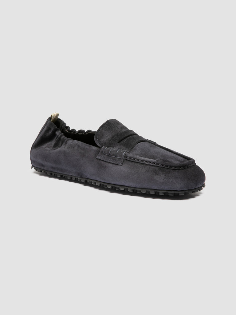TRAVIS 001 -  Blue Suede Penny Loafers