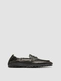 TRAVIS 001 -  Black Leather Penny Loafers - thumb image 1,side view