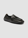 TRAVIS 001 -  Black Leather Penny Loafers - thumb image 3,side view