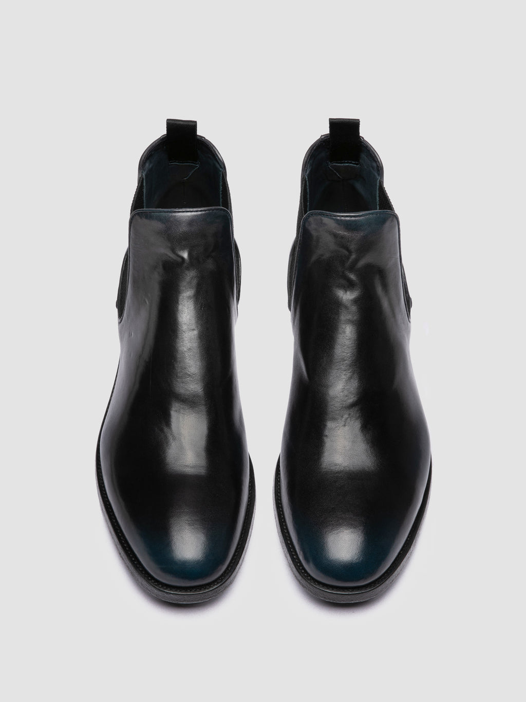 VANDERBILT CAOU 002 - Blue Leather Chelsea Boots - image 2,side view