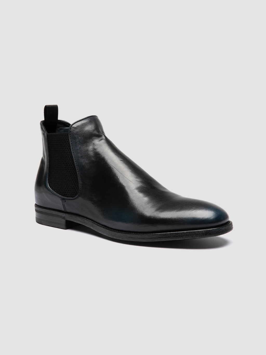 VANDERBILT CAOU 002 - Blue Leather Chelsea Boots - image 3,side view
