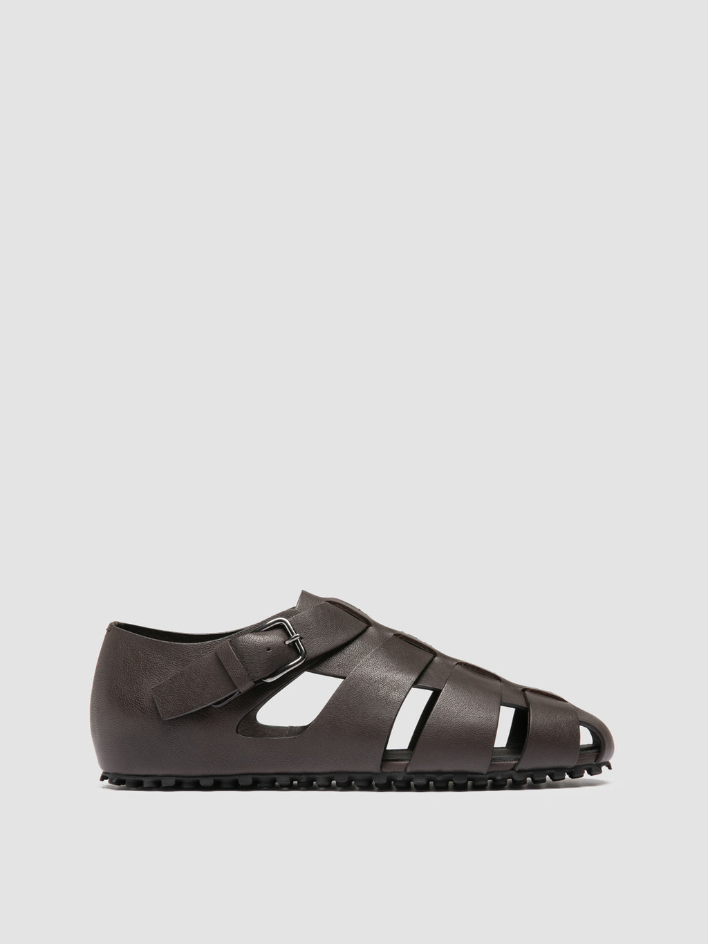 YORGOS 001 - Brown Leather Fisherman Sandals - image 1,side view