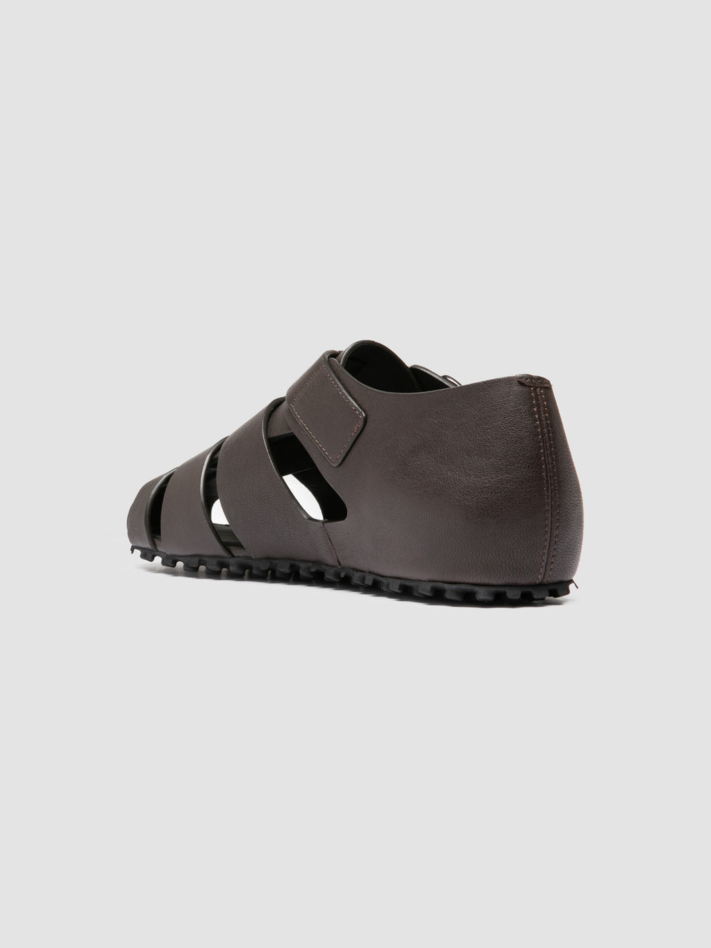 YORGOS 001 - Brown Leather Fisherman Sandals - image 4,side view