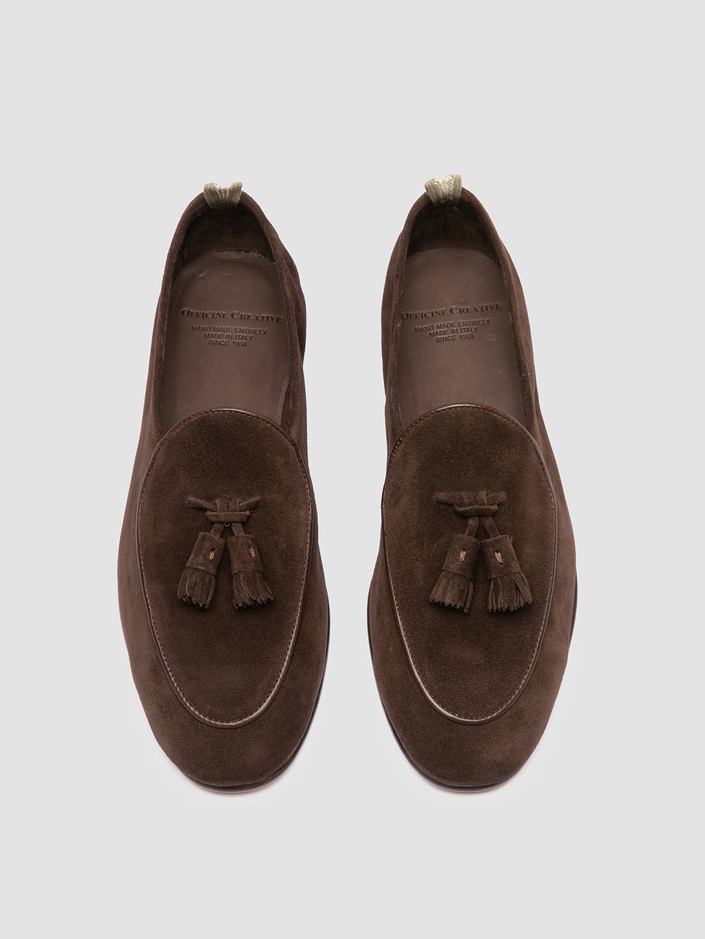 OLIVER 003 - Brown Suede Tassel Loafers - image 2,side view
