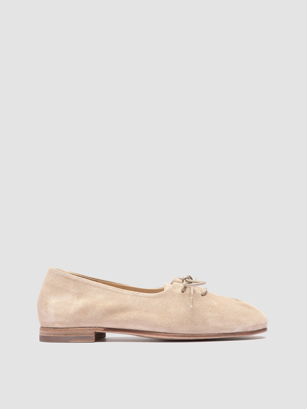 OLIVER 102 - Beige Suede Ballerina Shoes - image 1,side view