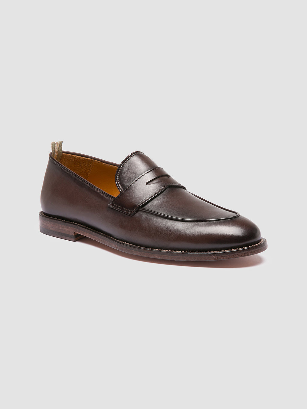 OPERA 001 - Brown Leather Penny Loafers - image 3,side view