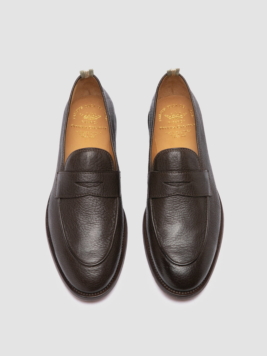 OPERA 001 - Brown Leather Penny Loafers - image 2,side view