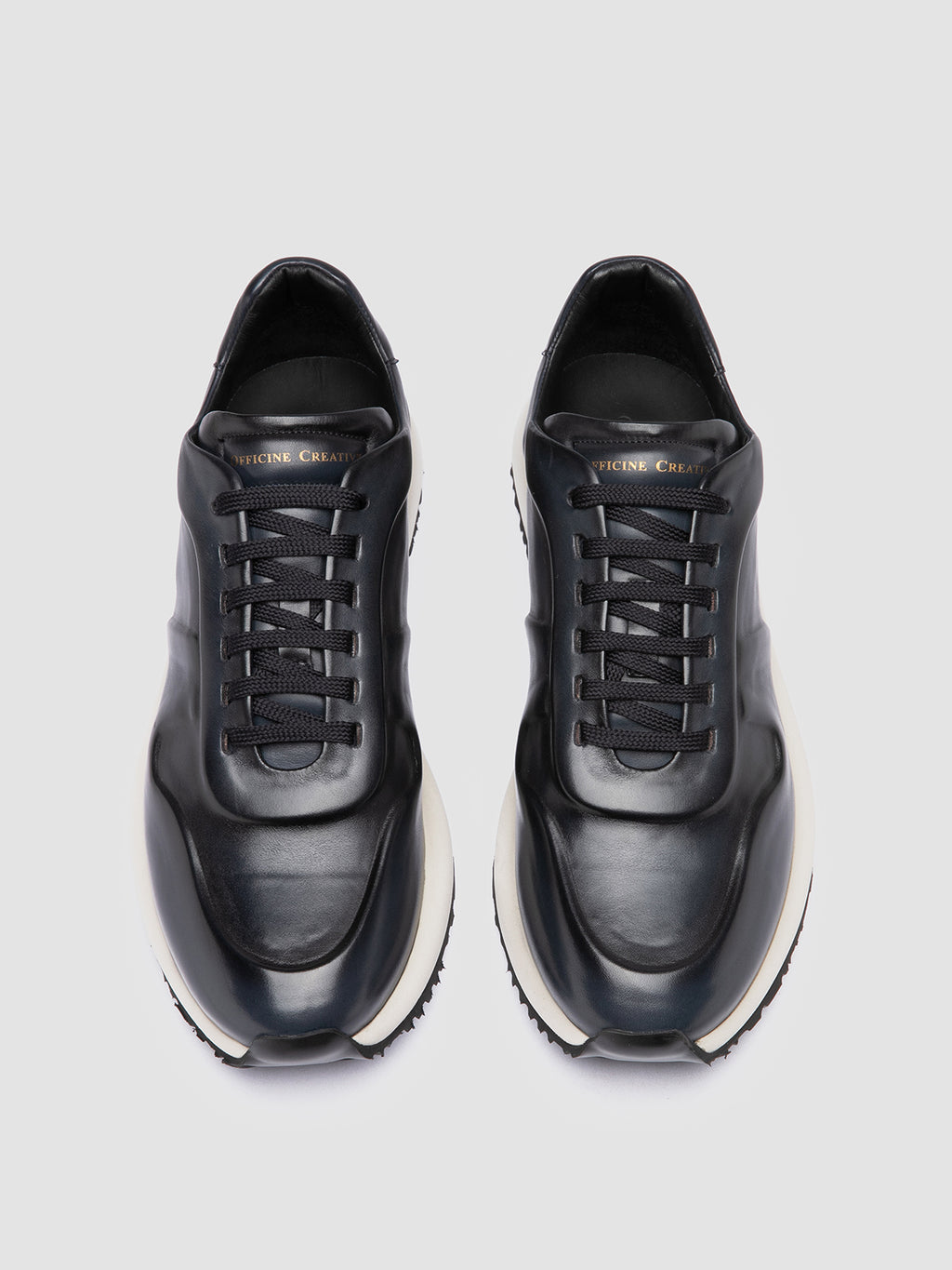 PERSPECTIVE 001 - Blue Leather Sneakers - image 2,side view