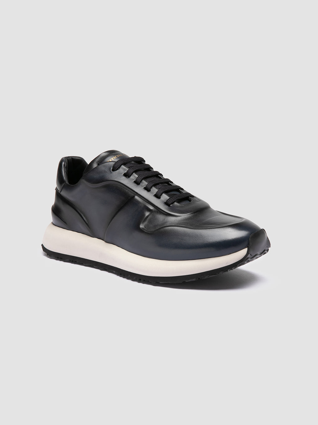 PERSPECTIVE 001 - Blue Leather Sneakers - image 3,side view