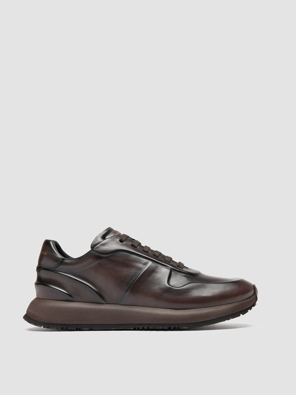PERSPECTIVE 001 - Brown Leather Sneakers - image 1,side view