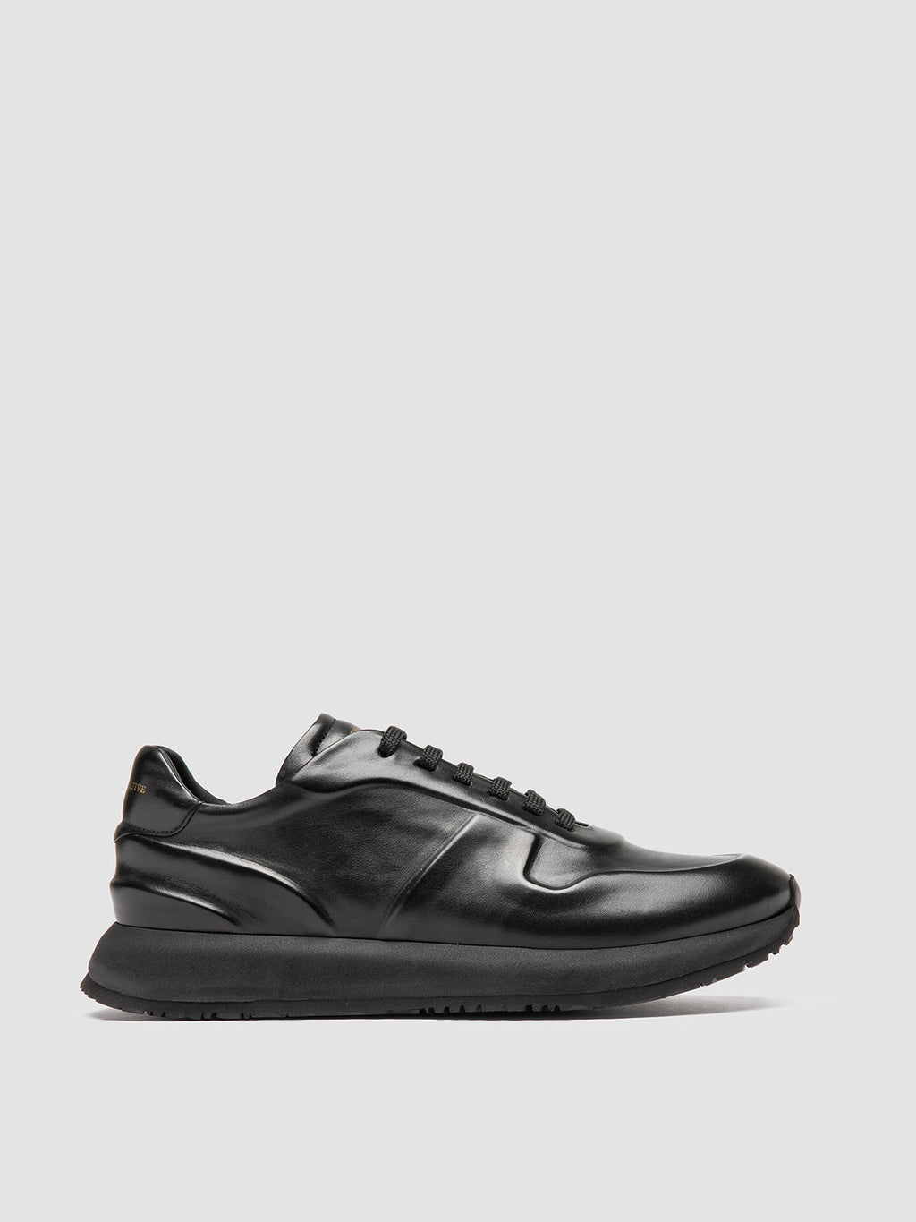 PERSPECTIVE 001 - Black Leather Sneakers - image 1,side view