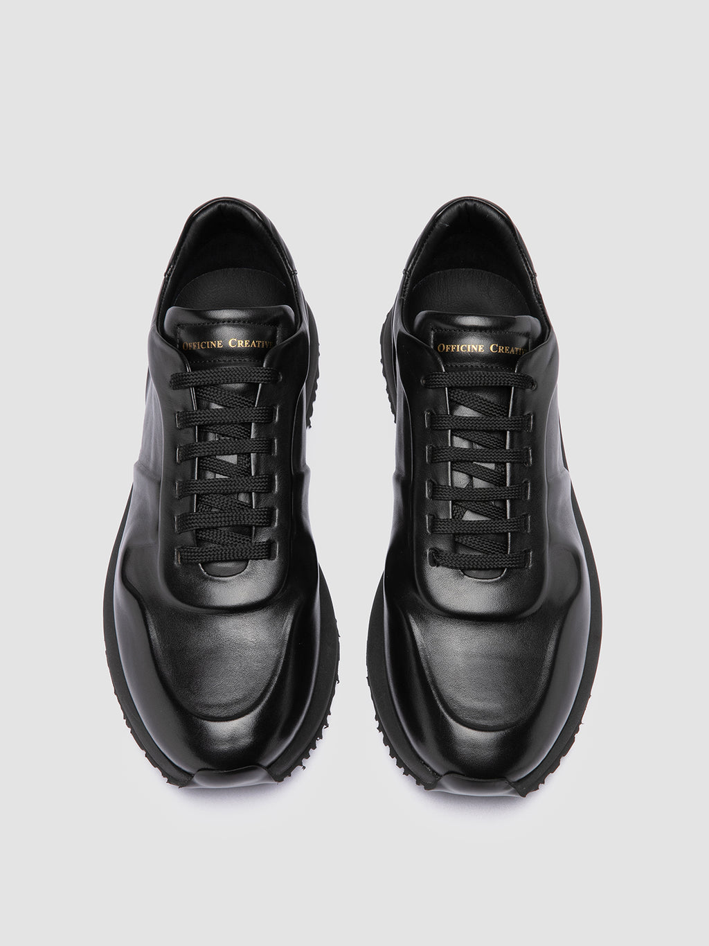 PERSPECTIVE 001 - Black Leather Sneakers - image 2,side view