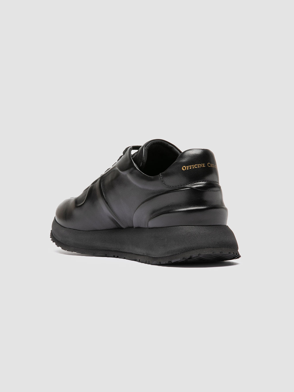 PERSPECTIVE 001 - Black Leather Sneakers - image 4,side view