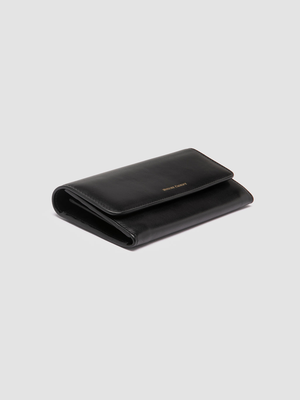 POCHE 09 - Schwarze Brieftasche aus Nappaleder - image 3,side view