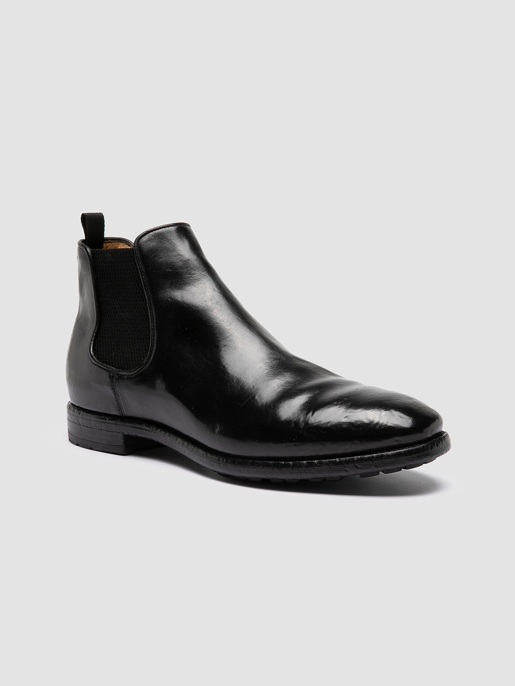 PRINCE 617 - Black Leather Chealsea Boots - image 3,side view