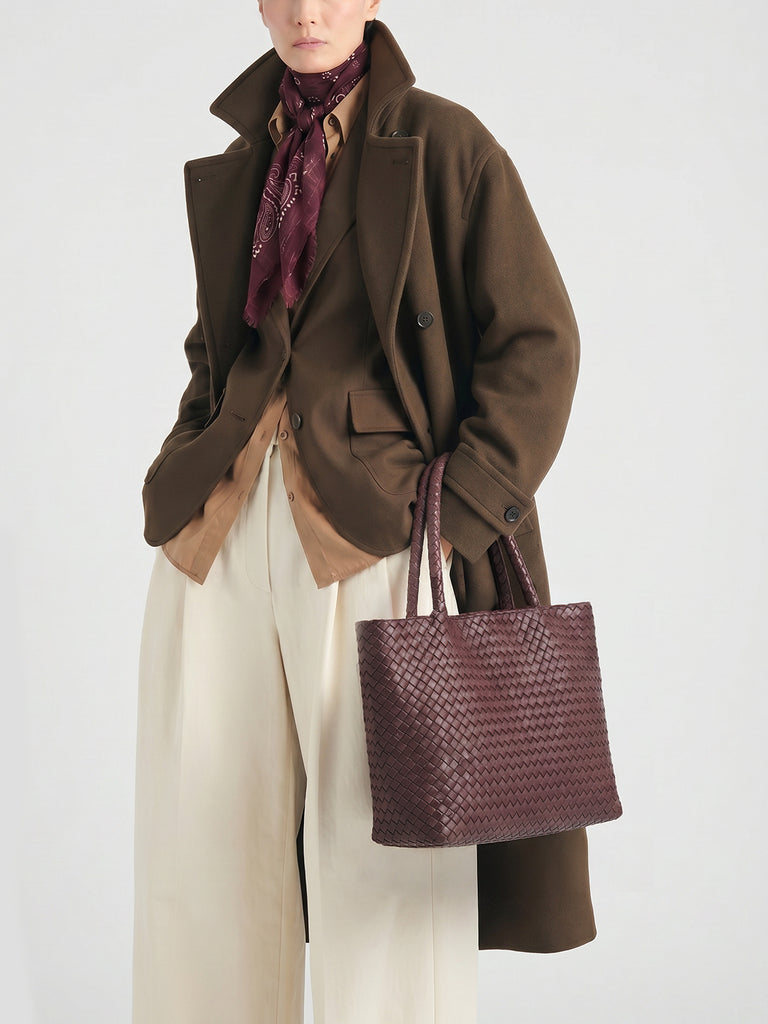 RAQUEL 001 - Burgundy Leather Shoulder Bag