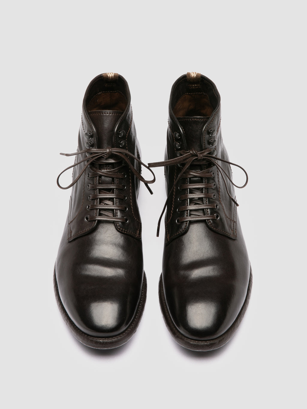 PRINCE 610 - Brown Leather Lace up Boots - image 2,side view