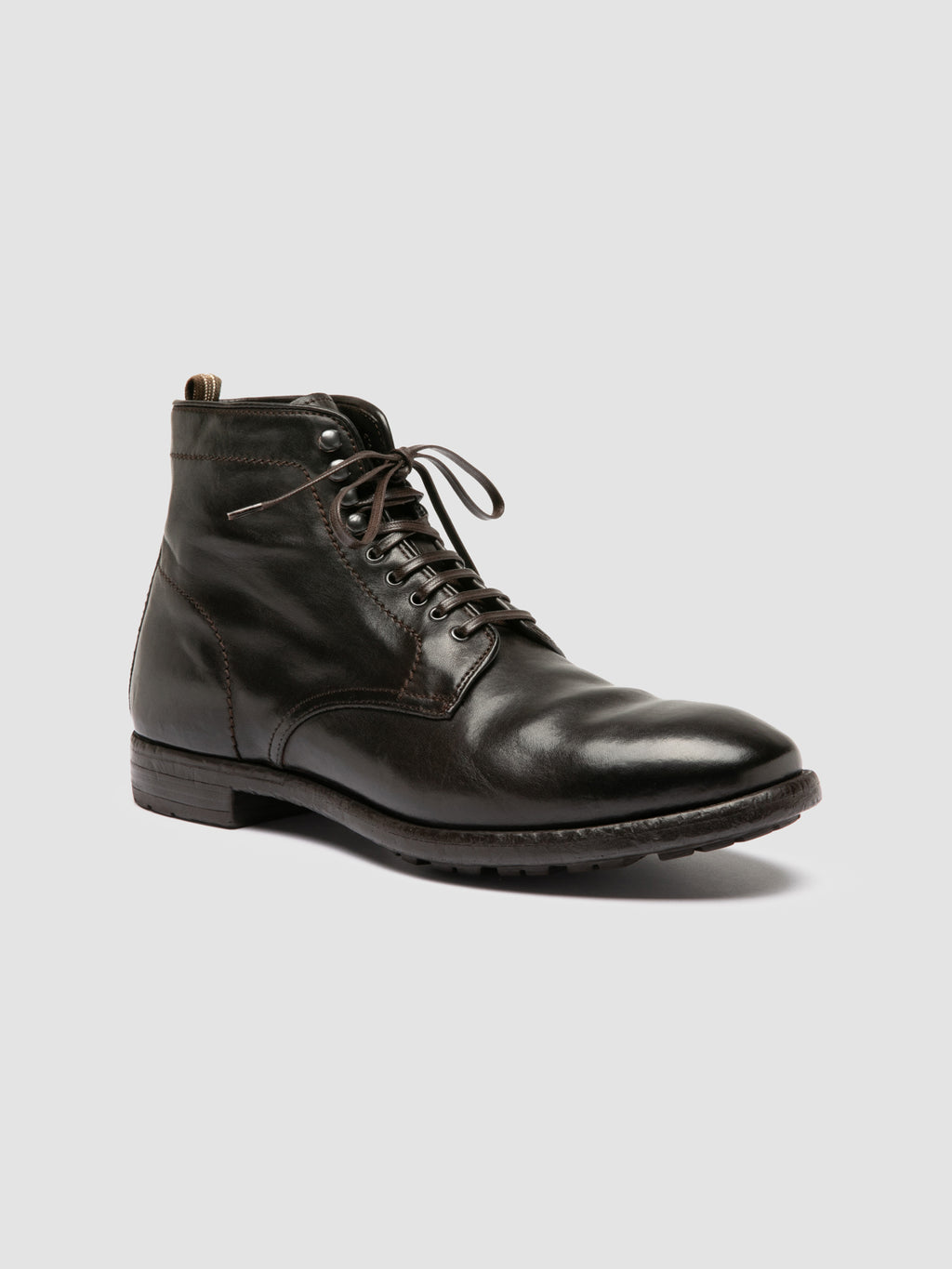 PRINCE 610 - Brown Leather Lace up Boots - image 3,side view