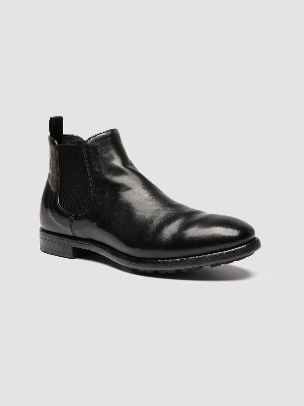 PRINCE 617 - Black Leather Chealsea Boots - image 3,side view