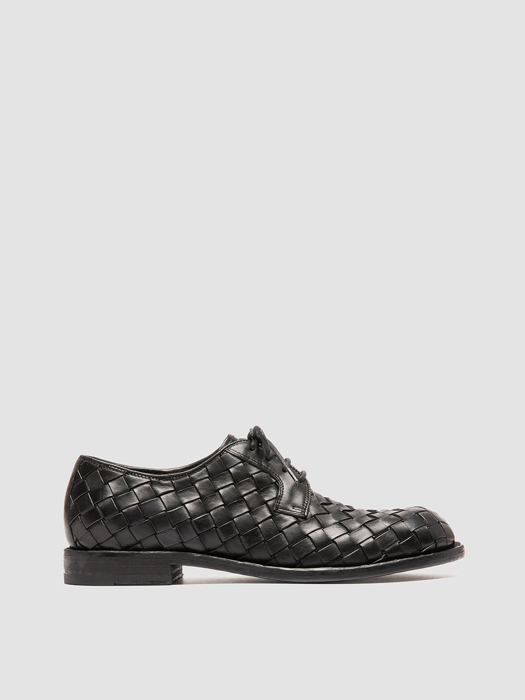 RUGGED 007 - Black Leather Derby Shoes - image 1,side view
