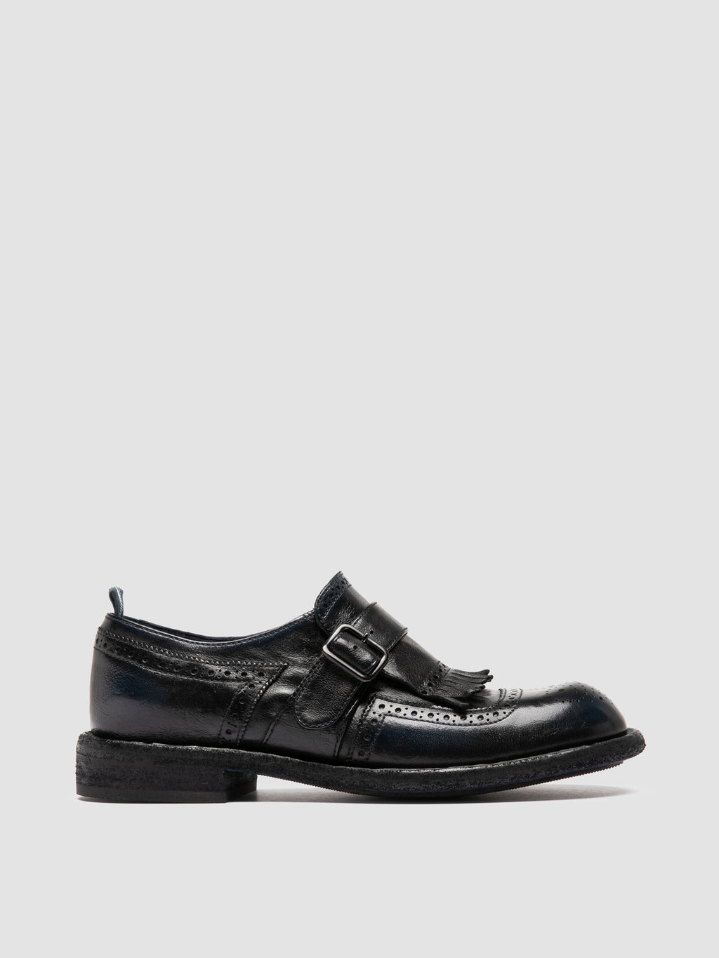 RUGGED 111 - Schwarze Monk-Schuhe aus Leder - image 1,side view