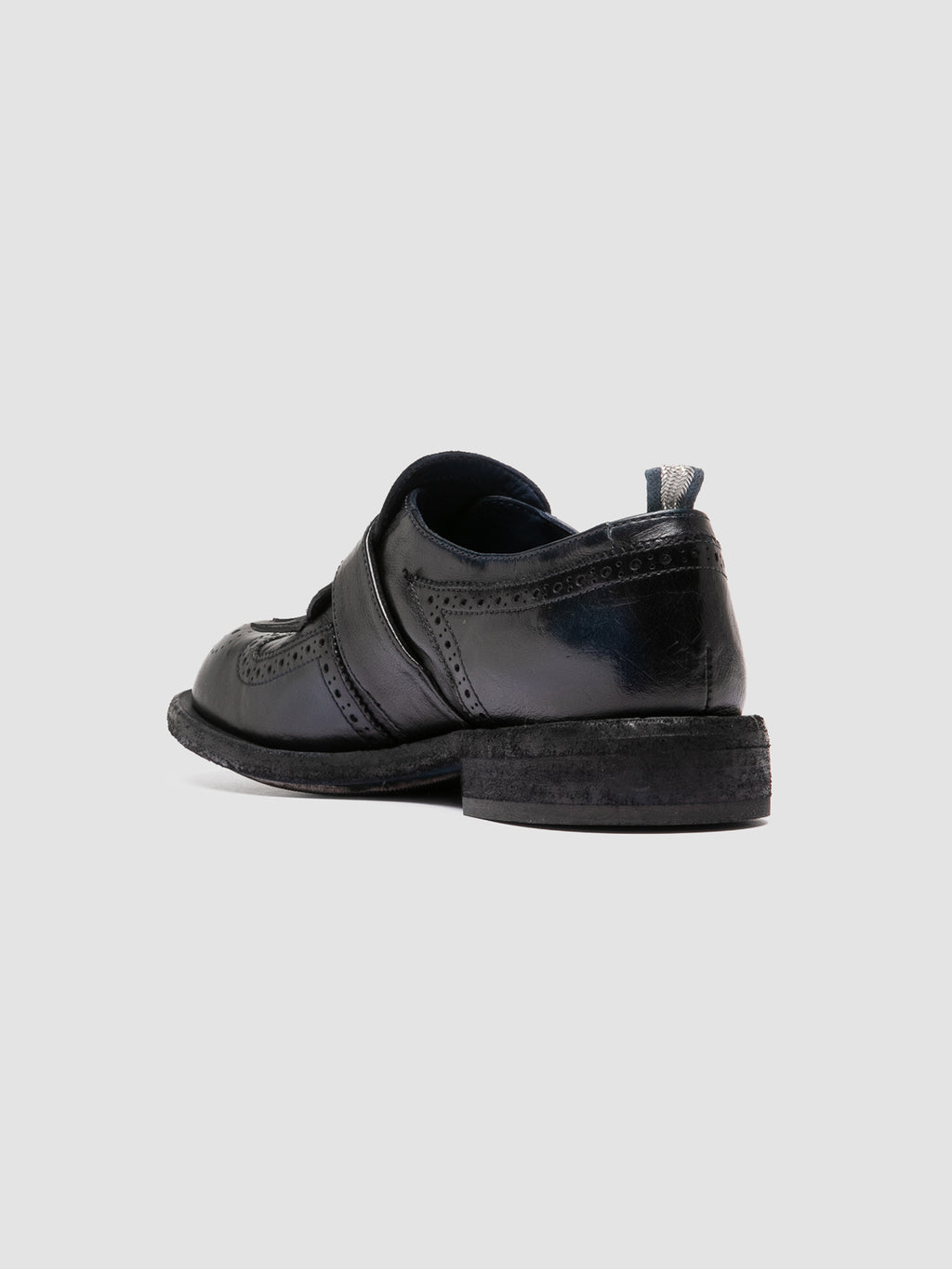 RUGGED 111 - Schwarze Monk-Schuhe aus Leder - image 4,side view