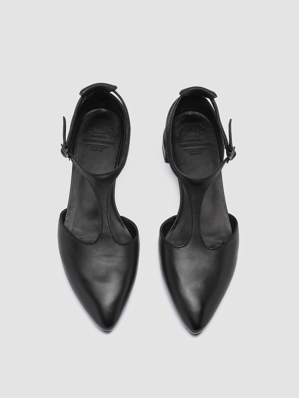 SAGE 103 - Schwarze Lederschuhe mit T-Steg - image 2,side view